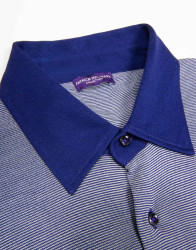 Patrick-Hellmann-Collection-Blue-Shirt-With-White-Horizontal-Stripes-Short-Sleeves-thumbnail-2 Patrick Hellmann Collection Blue Shirt With White Horizontal Stripes Short Sleeves  thumbnail 2